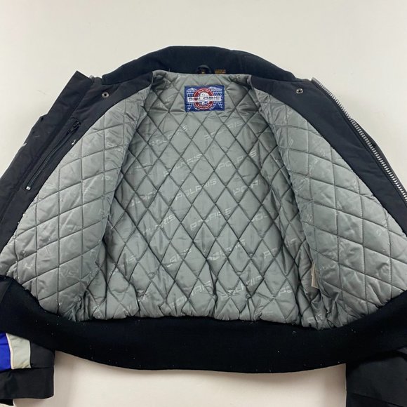 Vintage Polaris Snowmobile Jacket Coat Medium Women Black Blue Nylon Winter - Picture 8 of 16